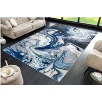 riess-ambiente Designteppich ART RUGS 230x160cm grau blau · Kurzflor-Teppich im modernen Design, rechteckig, Höhe: 8 mm, Wohnzimmer · Fußbodenheizung-geeignet · Indoor · Grafikmuster