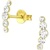 ALEXANDER YORK Paar Ohrstecker KRISTALLREIHE 5 in Gold, 2-tlg., 925 Sterling Silber