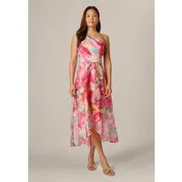 Adrianna Papell Sommerkleid Printed High Low Dress Ein frisches, elegantes, blumiges A-Linien-Kleid