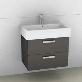 Artiqua 411 Waschtischunterschrank für Vero 045470 Stahlgrau Metallic, 411-WU2L-D26-7141-88 411-WU2L-D26-7141-88