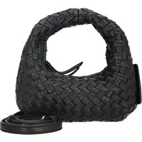 Les Visionnaires Handtasche Greta Micro Weave Silky - Henkeltasche 20 cm (black)