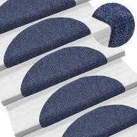 vidaXL Stufenmatte, Selbstklebende Treppenmatten 5 Stk. Blau 56x17x3 cm Nadelvlies