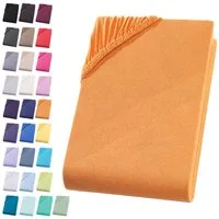 Visaggio Spannbettlaken Jersey aus 100% Baumwolle Spannbetttuch Bettlaken, Jersey, Gummizug: rundum, Spannbettlaken, für Matratzenhöhen bis 22 cm, Steghöhe 30 cm