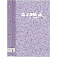 RNK Verlag Ringbuchmappe Roth Zeugnismappe Lila Paradise mit Buchschrauben DIN A4 12 Einlagen