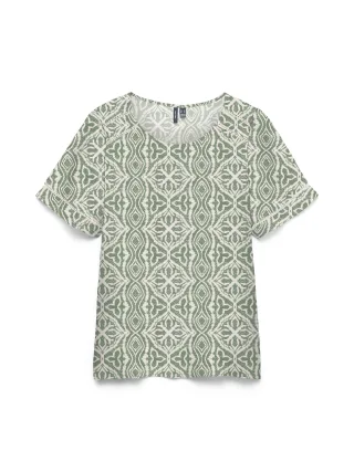VERO MODA - VMMENNY LACE SS TOP WVN GA - Gr. - L