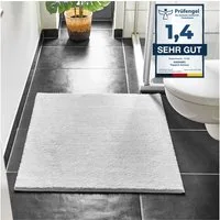Andiamo Badematte Arezzo, Badvorleger, Badezimmer Teppich, Duschvorleger, Höhe 16 mm, rutschhemmend beschichtet, schnell trocknend, fußbodenheizungsgeeignet, Polyester, rechteckig, Uni Farben, weich & kuschelig, auch in rund & als 2er Set erhältlich