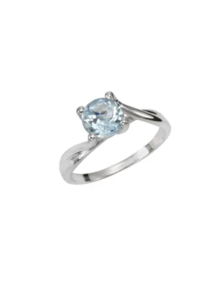 Zeeme Gemstones Ring Silber 925 rhodiniert mit Blautopas (beh.) 7mm