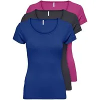 ONLY T-Shirt ONLLIVE LOVE NEW (3-tlg., 3er Pack) Figur betont, elastische Baumwollqualität