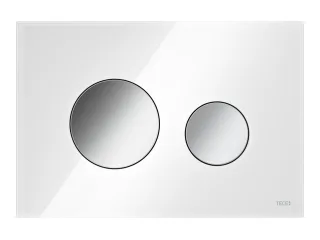 Tece loop WC-Betätigungsplatte Zweimengen Glas weiß glzd. Tasten Chrom glzd., 9240660 9240660