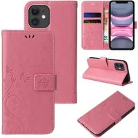 Tec-Expert Handyhülle Cover Tasche Hülle für Apple iPhone 11 6,1 Zoll, Klapphülle Case mit Kartenfach Fliphülle aufstellbar, Motiv Blumen