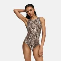 cfab (creamy fabrics) Body Crew Neck Bodysuit String-Leopard-XL (1-tlg)