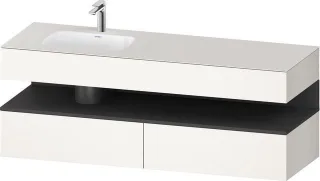 Duravit Qatego Einbauwaschtisch mit Konsolenwaschtischunterbau Weiß Supermatt 1600x500x600 mm - QA47 QA4795049840010