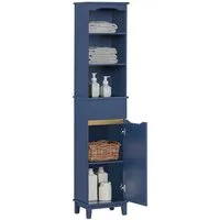 SoBuy Hochschrank BZR112, Badschrank schmal Badregal Badezimmerschrank Badezimmermöbel Badkommode Aufbewahrungsschrank, verstellbare Ablagen, offenes Fach
