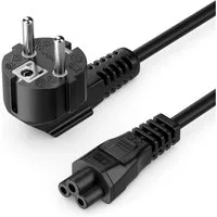 deleyCON deleyCON 1m Stromkabel Schutzkontakt Typ F 90° auf IEC C5 Buchse Stromkabel