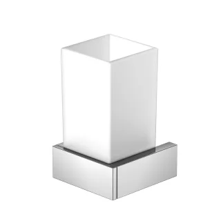 Steinberg Glashalter chrom mit Glas satiniert weiß Serie 460, 460.2001 4602001