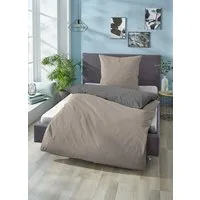 Biberna Wendebettwäsche Alma in Gr. 135x200, 155x220 oder 200x200 cm, Linon, 2 teilig, Bettwäsche aus Baumwolle, Reißverschluss, Bettwäsche mit Wendeoptik