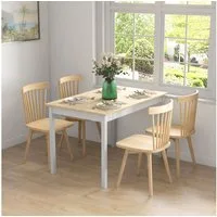 HOMCOM Esstisch Küchentisch Esszimmertisch aus Holz (Set, 1-St., 1 Tisch), Tischplatte 120 x 75 cm, für 4 Personen