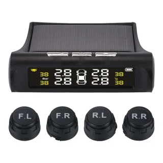 Solar Power TPMS Car Tire Pressure Alarm Monitor System Auto Security External Sensor Tyre Pressure Temperature Warning