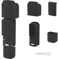 Wigento Silikon Schutzhülle Shockproof für DJI Osmo Pocket 4 Zubehör Schwarz Zubehör Drohne (Kompakt, Leicht, Flexibel, Stoßhemmend, Passgenau)