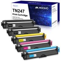 MOOHO Tonerpatrone 5er TN247 ersetzt für Brother TN-247 TN 243BK Toner, (MFC-L3750CDW DCP-L3550CDW MFC-L3770CDW HL-L3230CDW), HL-L3210CW HL-L3270CDW MFC-L3710CW MFC-L3730CDN L3510CDW