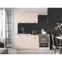 MIRJAN24 Küchenzeile Eco 120, (Hängeschränk, Spülbeckenschrank), Breite: 120 cm, Schwarze Griffe