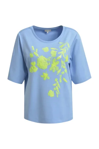 Milano Italy - roundneck sweatshirt 1/2 sleeve + AW light blue - Gr. - L
