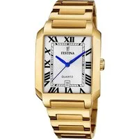 Festina Quarzuhr Festina Herrenuhr Edelstahl gold Festina, (Analoguhr), Herren Armbanduhr eckig, rechteckig, Edelstahlarmband gold, Fashion