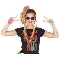 Fiestas Guirca Kostüm, 80er Jahre Party Set Neon Zubehör Accessoire Kostüm Karneval Bunte R