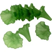 maDDma Bastelperlen Blütenkelch Perlen 10er Set, Acryl matt – DIY Deko in 15 Farben, (10er Set 10-tlg), jadegrün