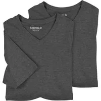 redfield V-Shirt Redfield 2er-Pack XXL T-Shirts anthrazit melange V-Neck