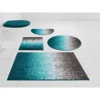 OTTO home Badematte Elif, Badvorleger, Badezimmer Teppich, Höhe 15 mm, rutschhemmend beschichtet, schnell trocknend, strapazierfähig, fußbodenheizungsgeeignet, Kunstfaser, rund, Ombré-Look, Badteppich, Badematten auch als 3 teiliges Set erhältlich