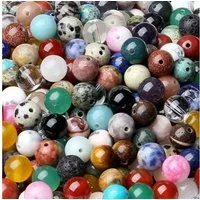 LuxusKollektion Edelstein 8mm Naturstein Mehrfarbige Kristallperlen 50 Stück für DIY Schmuck