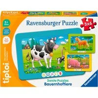 Ravensburger Puzzle tiptoi® 3 erste Puzzles: Bauernhoftiere, 18 Puzzleteile, Made in Europe