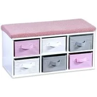 KESPER® Sitzbank Kinder-Sitzbank mit Sitzkissen, 68 x 29,5cm, H: 33cm, weiß, grau, rosa (1-St)