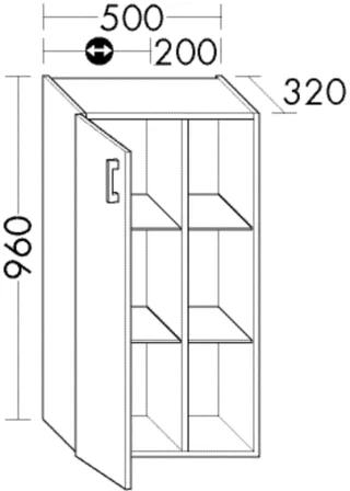 Burgbad Halbhoher Schrank System 30 Preisgruppe 4 Sana 960x500x320 Bambus Natur, UH5025RF6567 UH5025RF6567