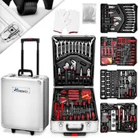 TRESKO Werkzeugset TRESKO® 1400 tlg Werkzeugkoffer Silber Werkzeugkasten Werkzeugbox, Werkzeug-Trolley