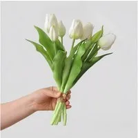 Kunstblumenstrauß Künstlicher Tulpenstrauß mit 7 Blüten für Frühlingsdeko, FOUORTUNATE-BEE, Dekorativer Tulpenstrauß künstlich, 7 Köpfe, Frühlingsstil