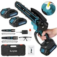 Bundviel Akku-Kettensäge Akku Kettensäge 6+8 Zoll Mini Kettensägen Bürstenloser Handkettensäge