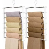 R2 Invest Mehrfach-Kleiderbügel Mehrstufiger Hosenbügel 6 Ebenen Kleider Organizer 2er Set, (2-tlg)