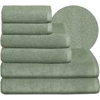 Beautex Handtuch Set, Premium Frottier Sets, 100% Baumwolle 550g/m², Multischlaufen-Optik, Frottier, saugstark, weich, flusenfrei, schnelltrocknend, schadstoffgeprüft