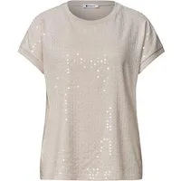 STREET ONE Kurzarmshirt knit look shirt w.transparent