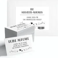 Hyggelig Home Hochzeitskarte 100 Hochzeits Aufgaben Karten, Hochzeitsspiel, Fotospiel, Knickfreie Lieferung Qualitätsdruck Dickes Papier