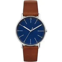 SKAGEN Quarzuhr SIGNATUR SKW6355, Armbanduhr, Herrenuhr, Damenuhr, Leuchtzeiger, Lederarmband