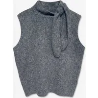 TOPSHOP Strickpullover TSCASSI KNITTED TIE NECK TOP KNT NOOS Materialmix, normal geschnitten