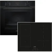 SIEMENS Backofen-Set Teleskopauszug EcoClean + Induktionskochfeld PowerBoost autark 60cm
