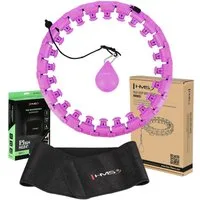 HMS Hula-Hoop-Reifen PLUS Size lila Hula Hoop mit Gewicht Fitnessgerät Fitnessring + Gürtel, stoßdämpfende Massagepunkte & Schwerkraftball