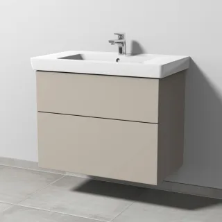 Sanipa 3way Waschtischunterbau zu Villeroy & Boch Subway 2.0 Waschtisch mit 2 Auszügen, Kaschmir-Mat SP6141U