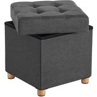 SONGMICS Sitzhocker, mit Stauraum, Schuhbank, klappbare Sitztruhe, Fußbank, 38 cm