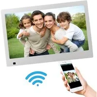 Xoro CPF 10B1 25.65cm 10.1" Bilderrahmen WLAN SD-Kartenleser USB 2.0 Digitaler Bilderrahmen (25,65 cm/10.1 ", 1280 × 800 Pixel, 16 GB, Touch‑Display mit Uhr‑, Kalender‑ und Wetteranzeige)