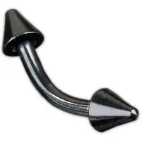 viva-adorno Augenbrauenpiercing Piercing Banane mit Spikes Spitzen Chirurgenstahl, Augenbrauen Tragus Helix Lippe Nase Intim